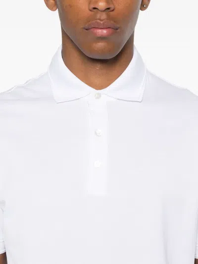 Canali Short-sleeved Polo Shirt In White