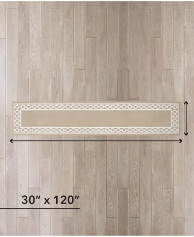 Jean Pierre New York Christine Trellis Border Tufted Runner Rug, 30" X 120"