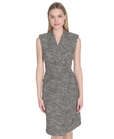 Calvin Klein Women's Sleeveless V-neck Sheath Dress In Gray