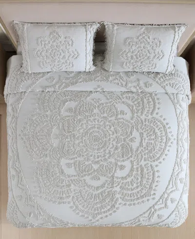 Beatrice Home Fashions Lotus Chenille Lightweight Bedspread, Full In Gray