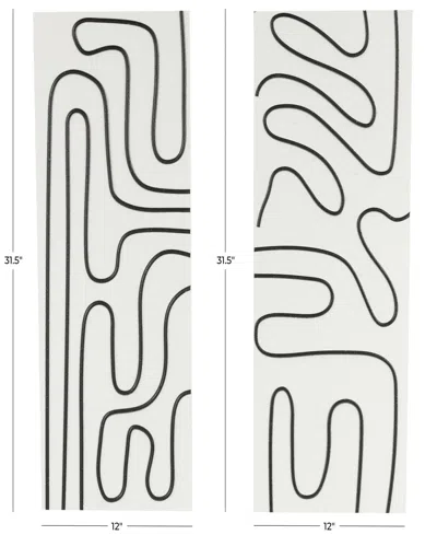 Rosemary Lane Wood Contemporary Wall Art, Set Of 2