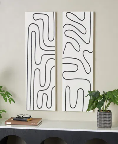 Rosemary Lane Wood Contemporary Wall Art, Set Of 2