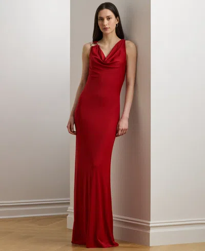 Ralph Lauren Women's Ring-trim Jersey Cowlneck Gown