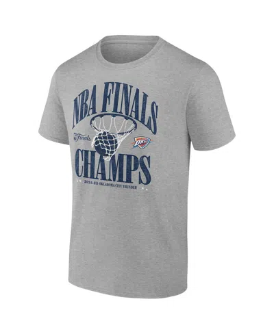 Fanatics Men's Steel Oklahoma City Thunder 2025 Nba Finals Champions Fade Away Retro T-shirt In Gray