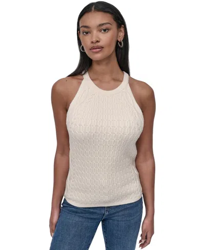 Dkny Jeans Women's Cable Knit Sleeveless Halter Top
