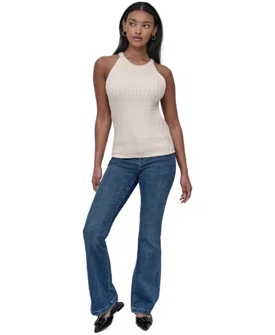 Dkny Jeans Women's Cable Knit Sleeveless Halter Top