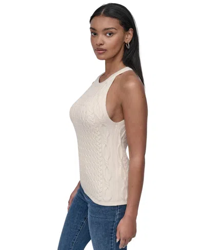 Dkny Jeans Women's Cable Knit Sleeveless Halter Top