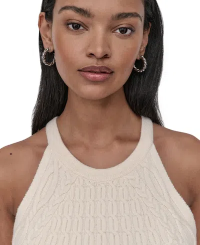 Dkny Jeans Women's Cable Knit Sleeveless Halter Top