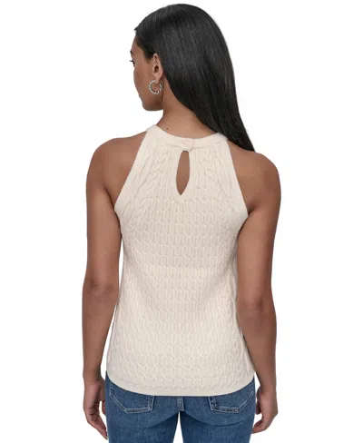 Dkny Jeans Women's Cable Knit Sleeveless Halter Top