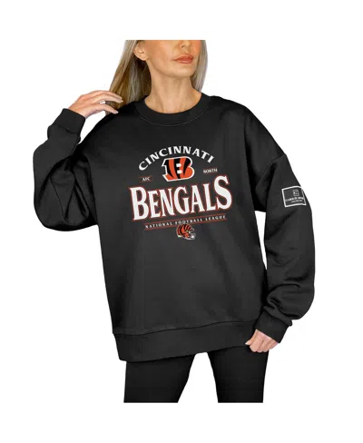 Gameday Couture Women's Black Cincinnati Bengals Oversized Players Only Black Label Pullover Sweatshirt In Black