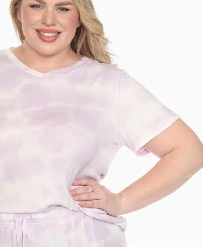 White Mark Plus Size Short Sleeve And Capri Lounge Set