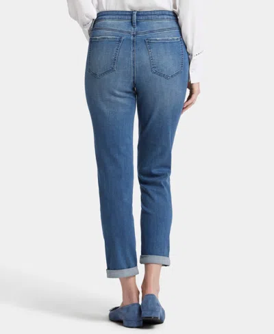 Nydj Petites Margot Girlfriend Jeans In Cascade Wave In Blue