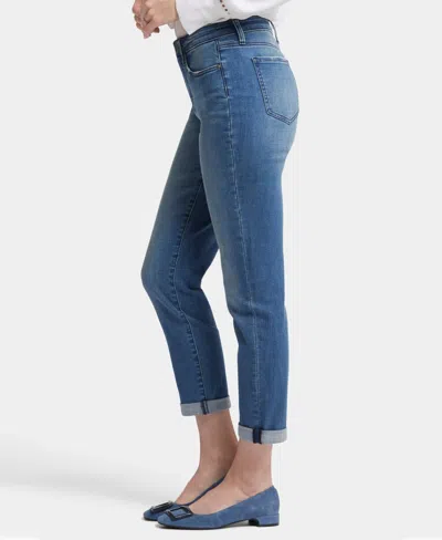 Nydj Petites Margot Girlfriend Jeans In Cascade Wave In Blue