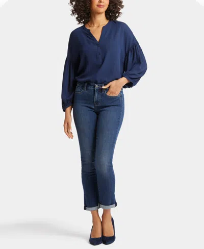 Nydj Sheri Slim Ankle Cuffed Jeans In Wellspring In Blue