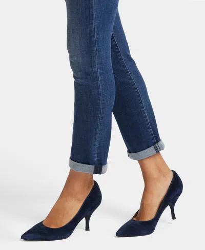 Nydj Sheri Slim Ankle Cuffed Jeans In Wellspring In Blue
