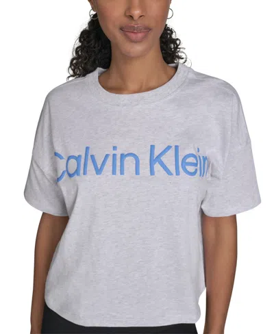 Calvin Klein Performance Women's Cotton Raised Logo Cropped T-shirt