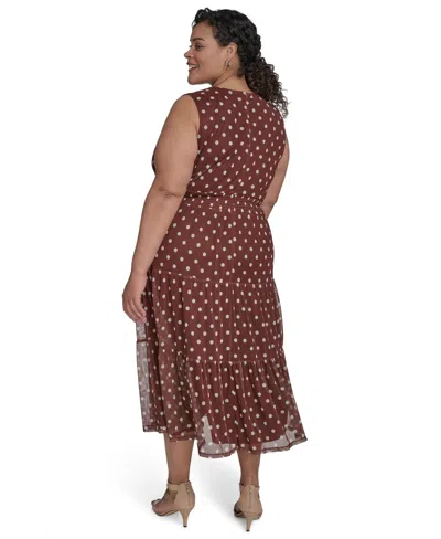Jessica Howard Plus Size Jewel-neck Sleeveless Midi Dress