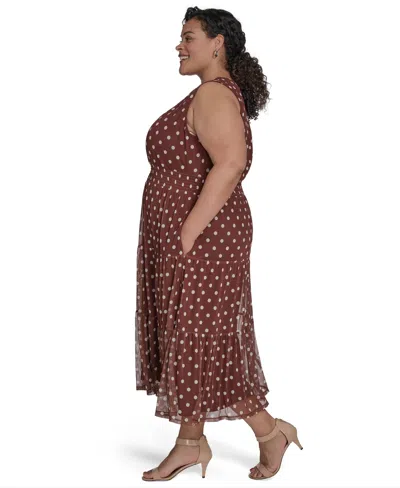 Jessica Howard Plus Size Jewel-neck Sleeveless Midi Dress