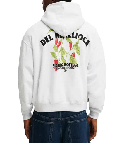 Cotton On Box Fit Graphic Hoodie In White
