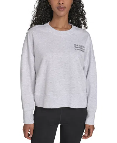 Calvin Klein Performance Women's Mini Triple Logo Pullover Sweatshirt