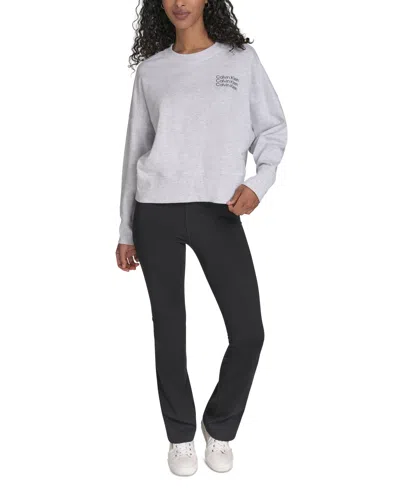 Calvin Klein Performance Women's Mini Triple Logo Pullover Sweatshirt