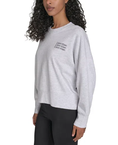Calvin Klein Performance Women's Mini Triple Logo Pullover Sweatshirt