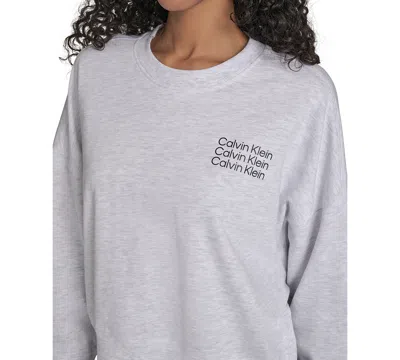 Calvin Klein Performance Women's Mini Triple Logo Pullover Sweatshirt