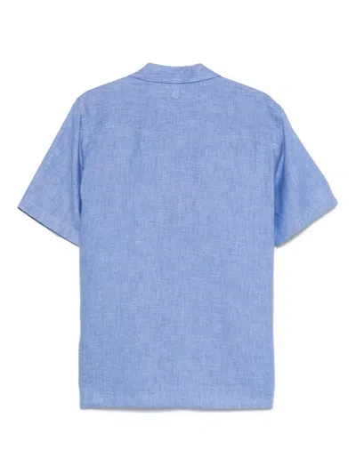 Canali Linen Shirt In Blue