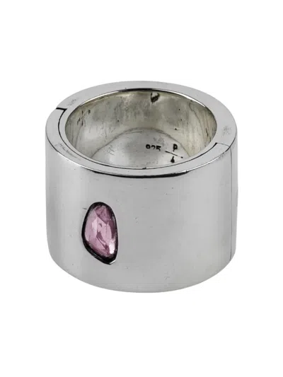 Parts Of Four Sterling Silver Sistema Sapphire Ring In Metallic