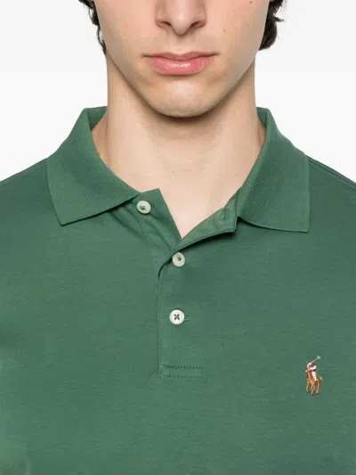 Polo Ralph Lauren Logo-embroidered Cotton Polo Shirt In Green