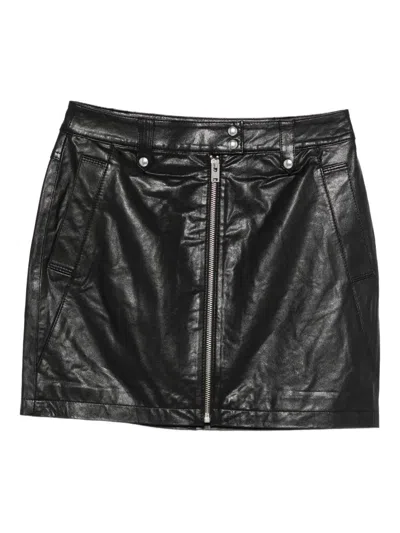 Iro Zip-front Leather Skirt In Black