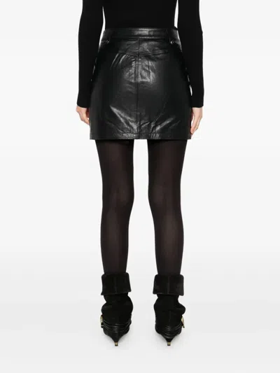 Iro Zip-front Leather Skirt In Black