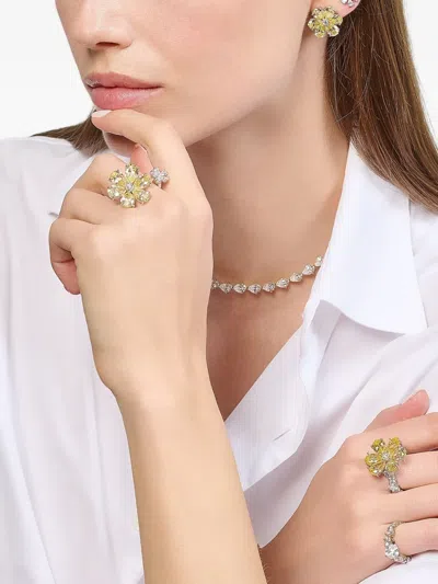 Anabela Chan 18k White Gold Daisy Flower Ring In Metallic