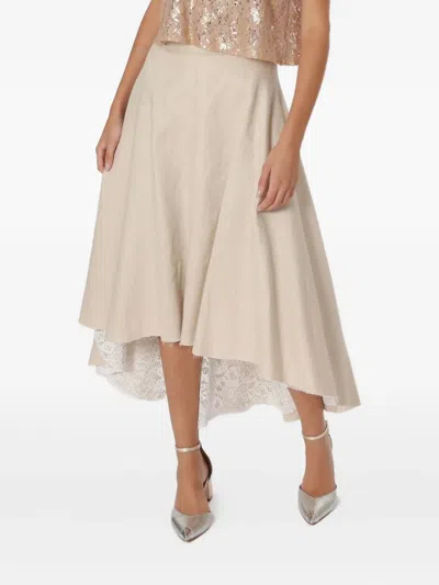 Lethicia Bronstein Lace-hem Mullet Midi Skirt