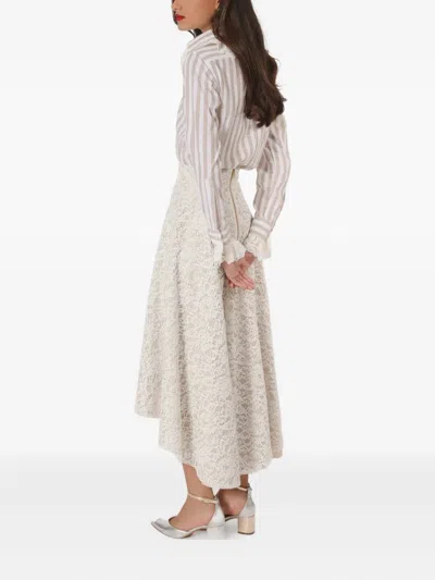 Lethicia Bronstein Lace-hem Mullet Midi Skirt