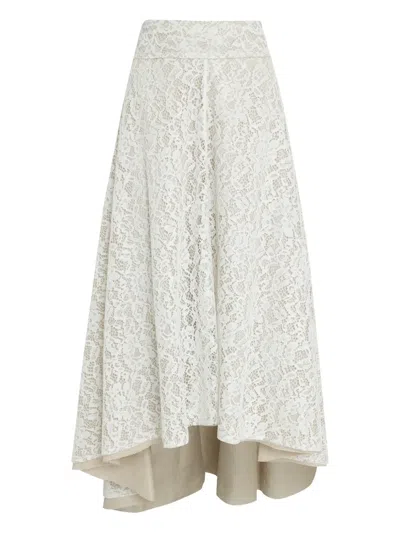 Lethicia Bronstein Lace-hem Mullet Midi Skirt