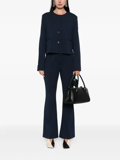 Calvin Klein Cropped Trousers In Blue