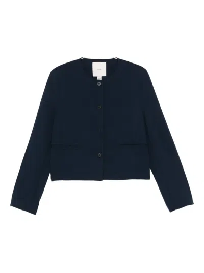 Calvin Klein Stretch Crepe Lady Jacket In Blue
