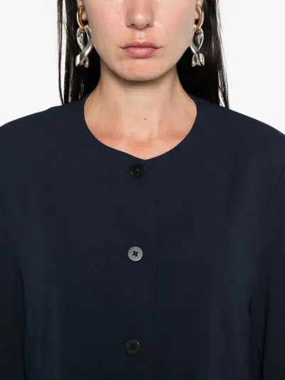 Calvin Klein Stretch Crepe Lady Jacket In Blue