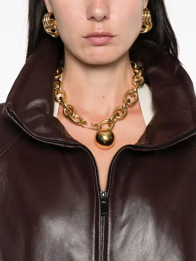Magda Butrym Burgundy Leather Oversize Jacket In Burgundy