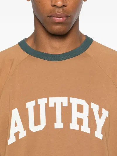 Autry Raglan-sleeve T-shirt In Brown
