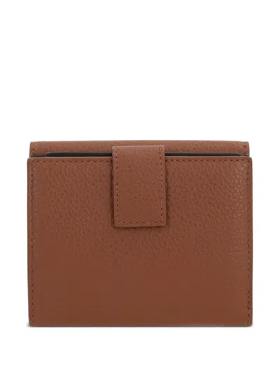 Ferragamo Gancini-plaque Leather Wallet In Brown