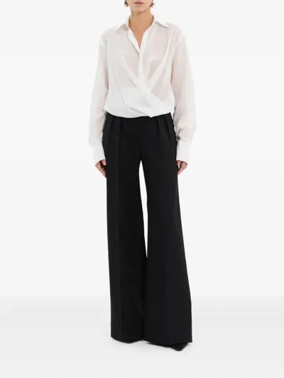 Rebecca Vallance Noor Wrap Collared Blouse In White