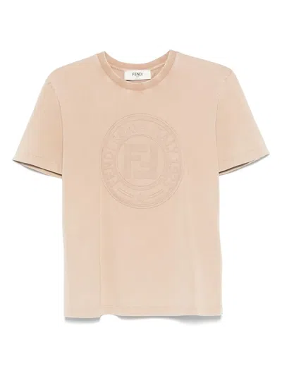 Fendi Cotton T-shirt In Neutral