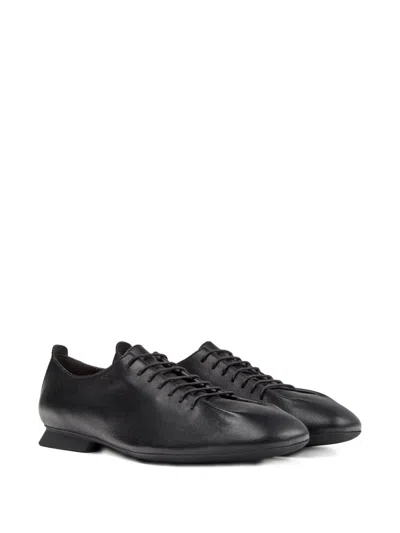 Camper Casi Myra Lace-up Leather Flats In Black