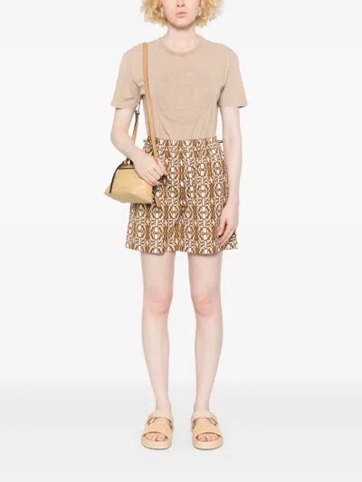 Fendi Cotton T-shirt In Neutral