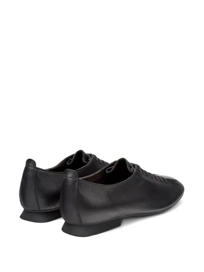 Camper Casi Myra Lace-up Leather Flats In Black