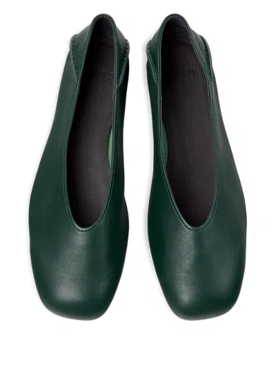 Camper Casa Myra Leather Ballet Flats In Green