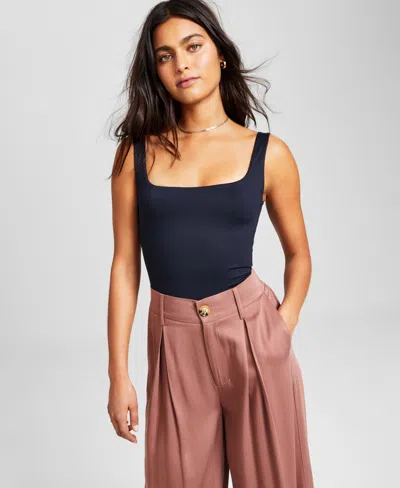 And Now This Women's Square-neck Sleeveless Thong Bodysuit