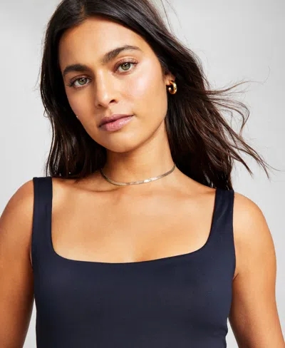 And Now This Women's Square-neck Sleeveless Thong Bodysuit